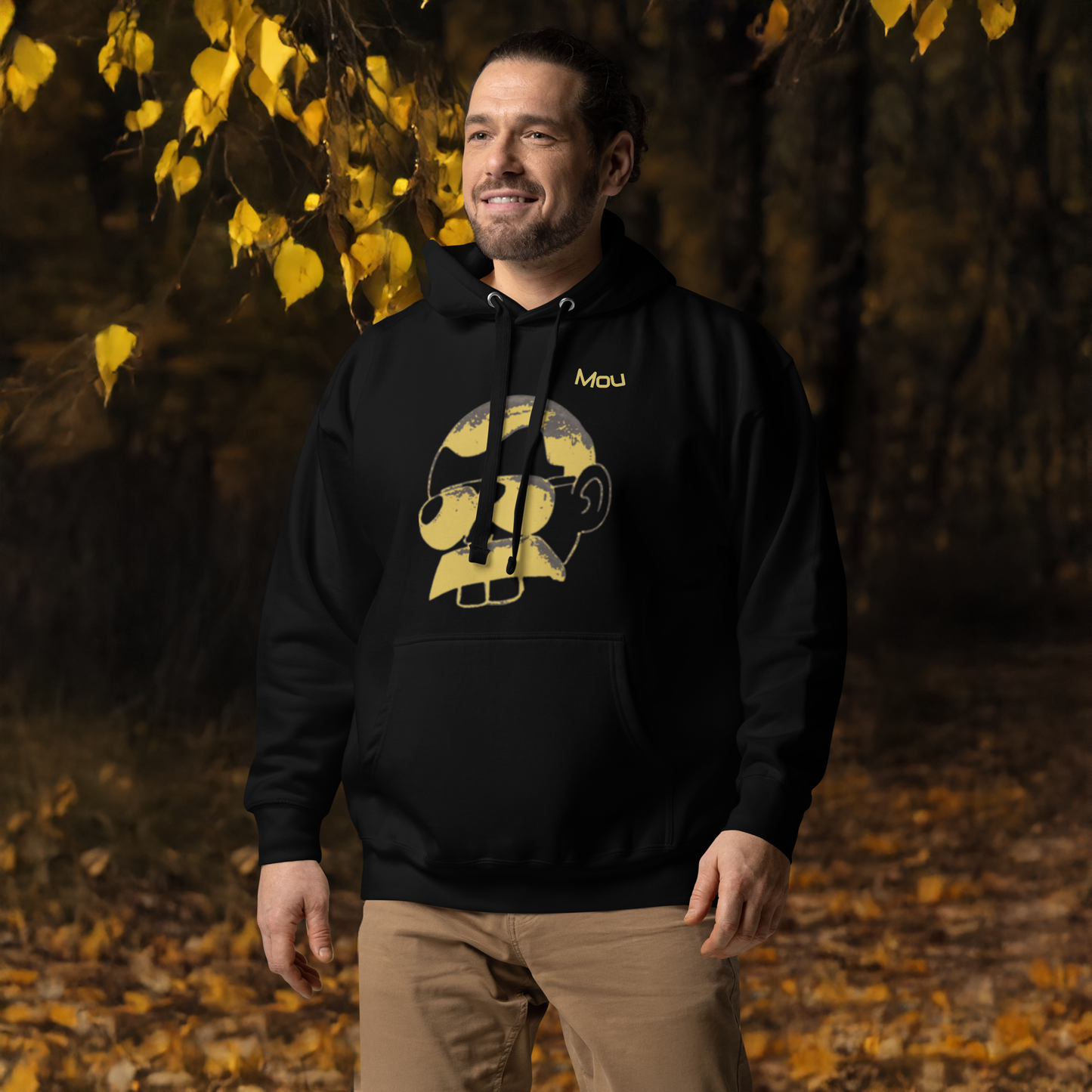 Unisex meme sweatshirt - Mou big logo - B/W - Fun fashion by Mustache Man