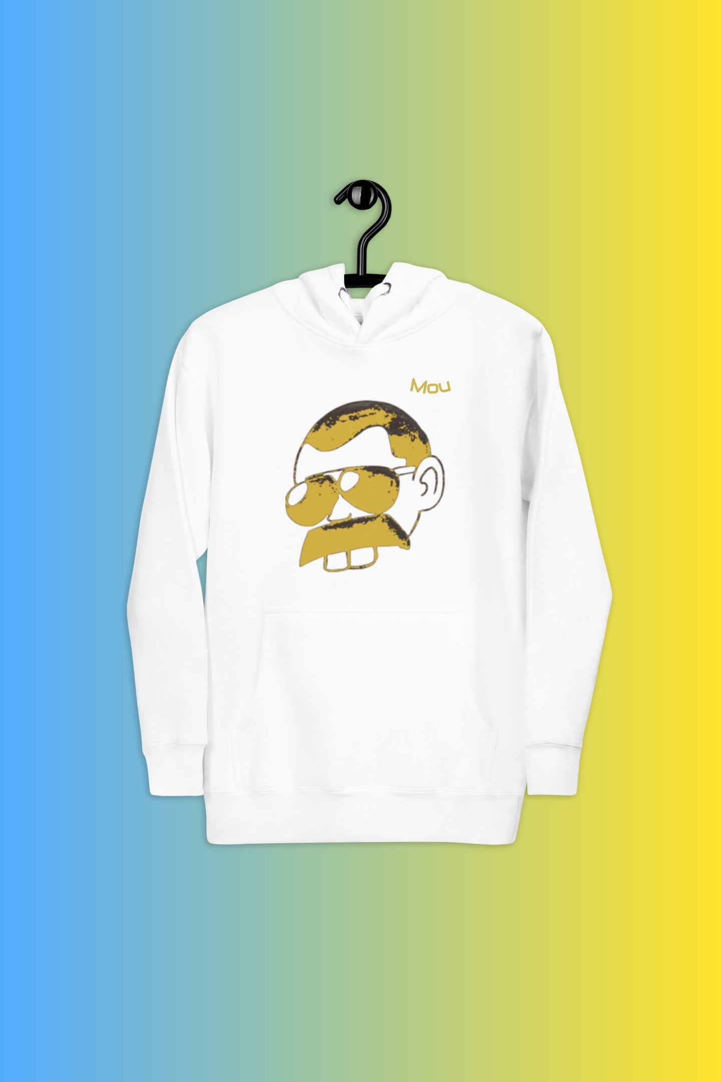 Unisex meme sweatshirt - Mou big logo - B/W - Fun fashion by Mustache Man