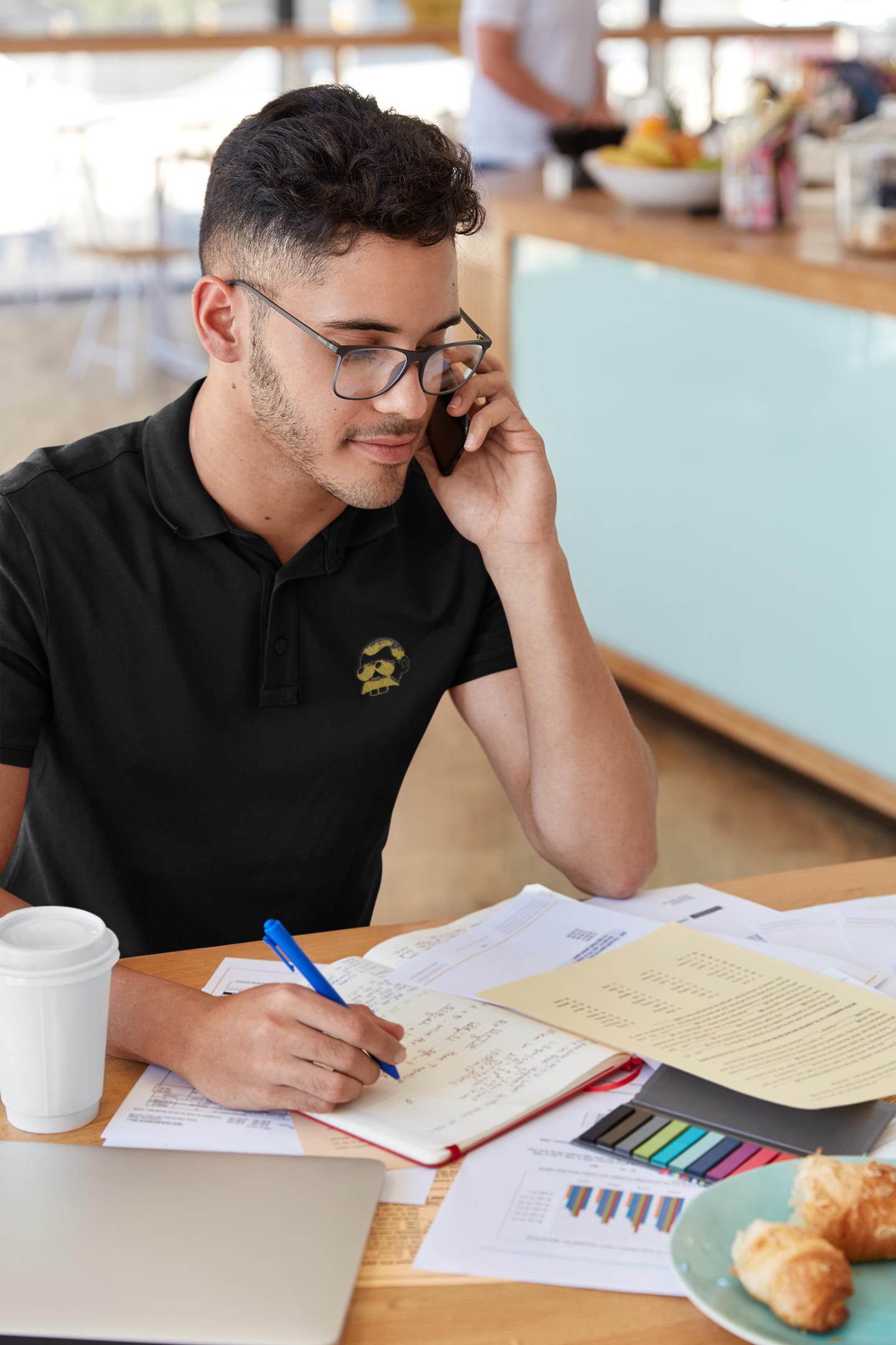 Polo Premium unisex Meme - Brand Logo - Black
