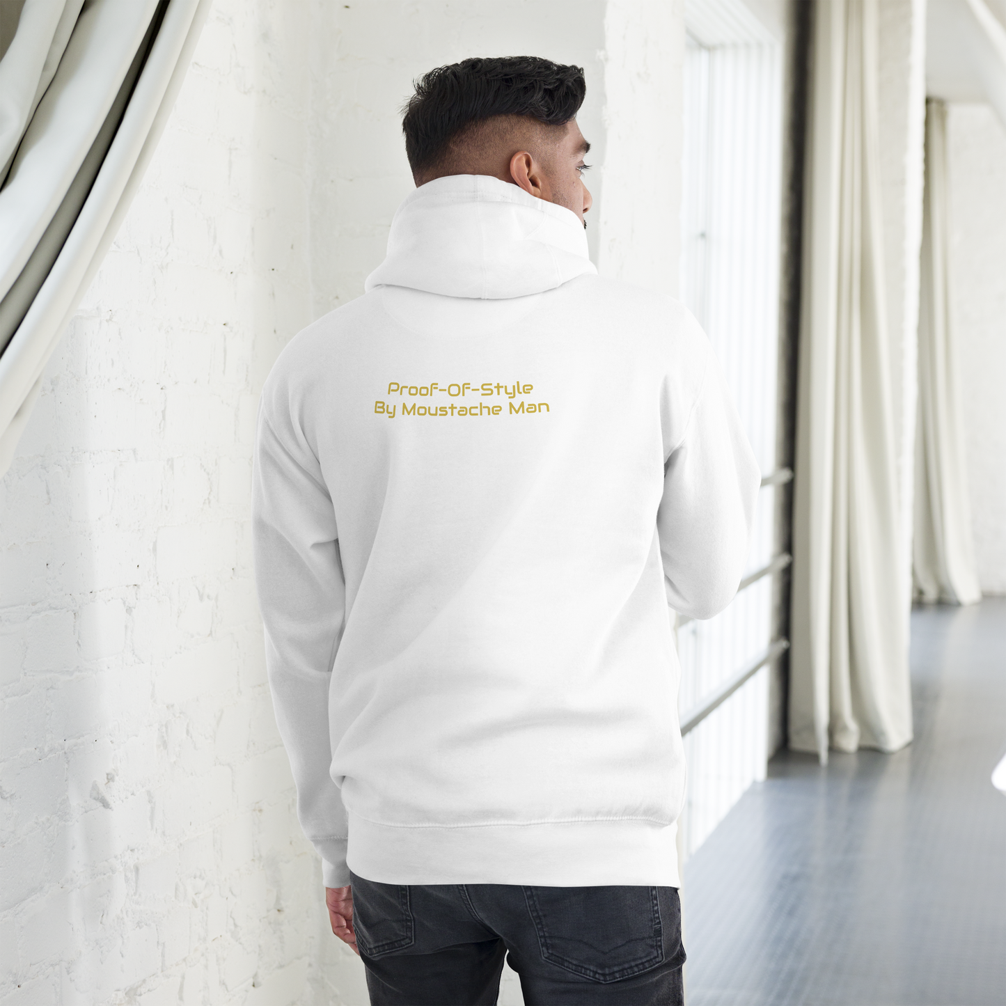 Unisex meme sweatshirt - Mou big logo - B/W - Fun fashion by Mustache Man