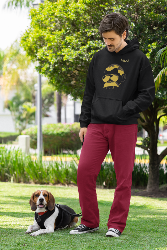 Unisex meme sweatshirt - Mou big logo - B/W - Fun fashion by Mustache Man