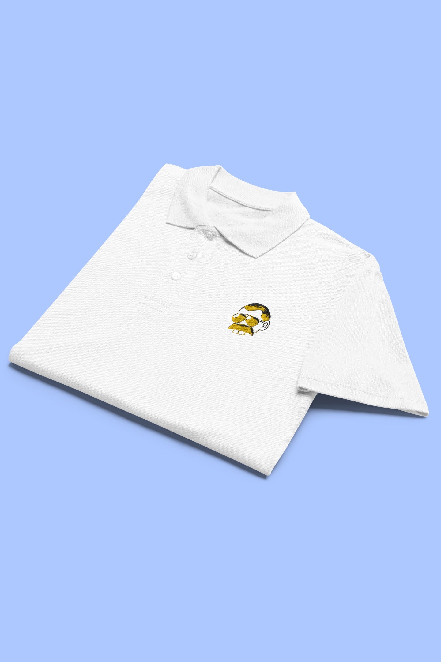 Polo Premium unisex Meme - Brand Logo - White