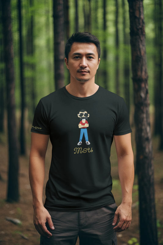 Meme unisex t-shirt - Mou - Organic cotton - B/W - Streetwear Crypto by Mustache Man