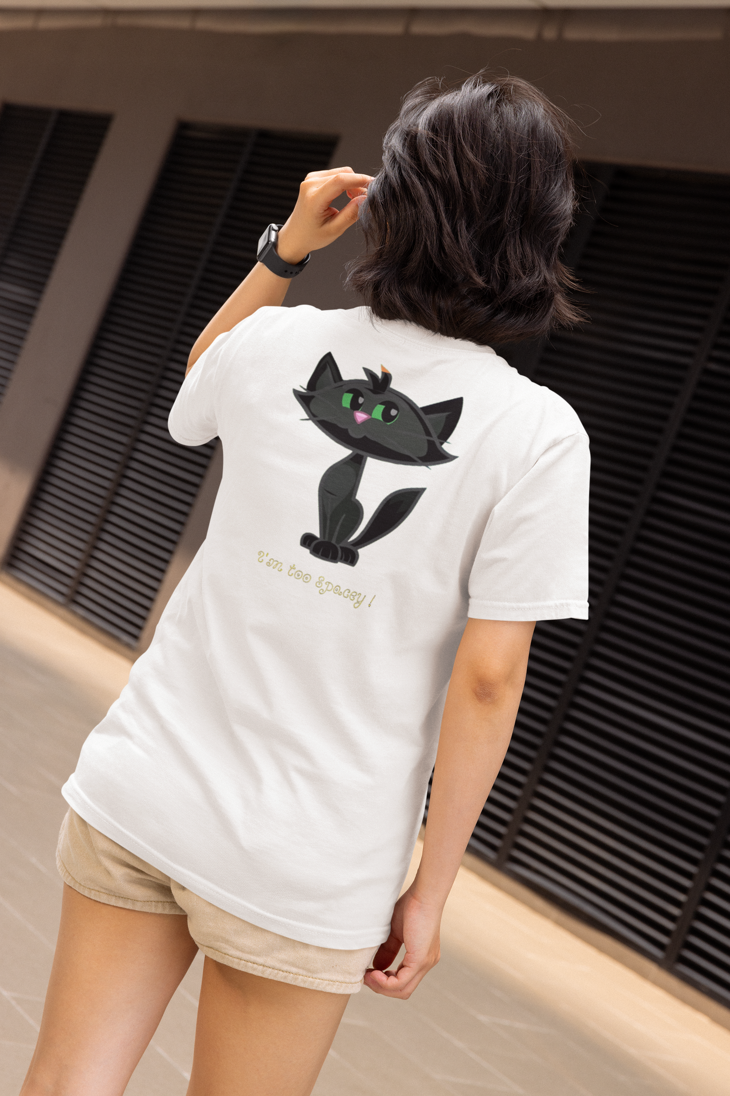 Maglietta unisex Meme MOU - Maya the Cat - Cotone Bio - B/W