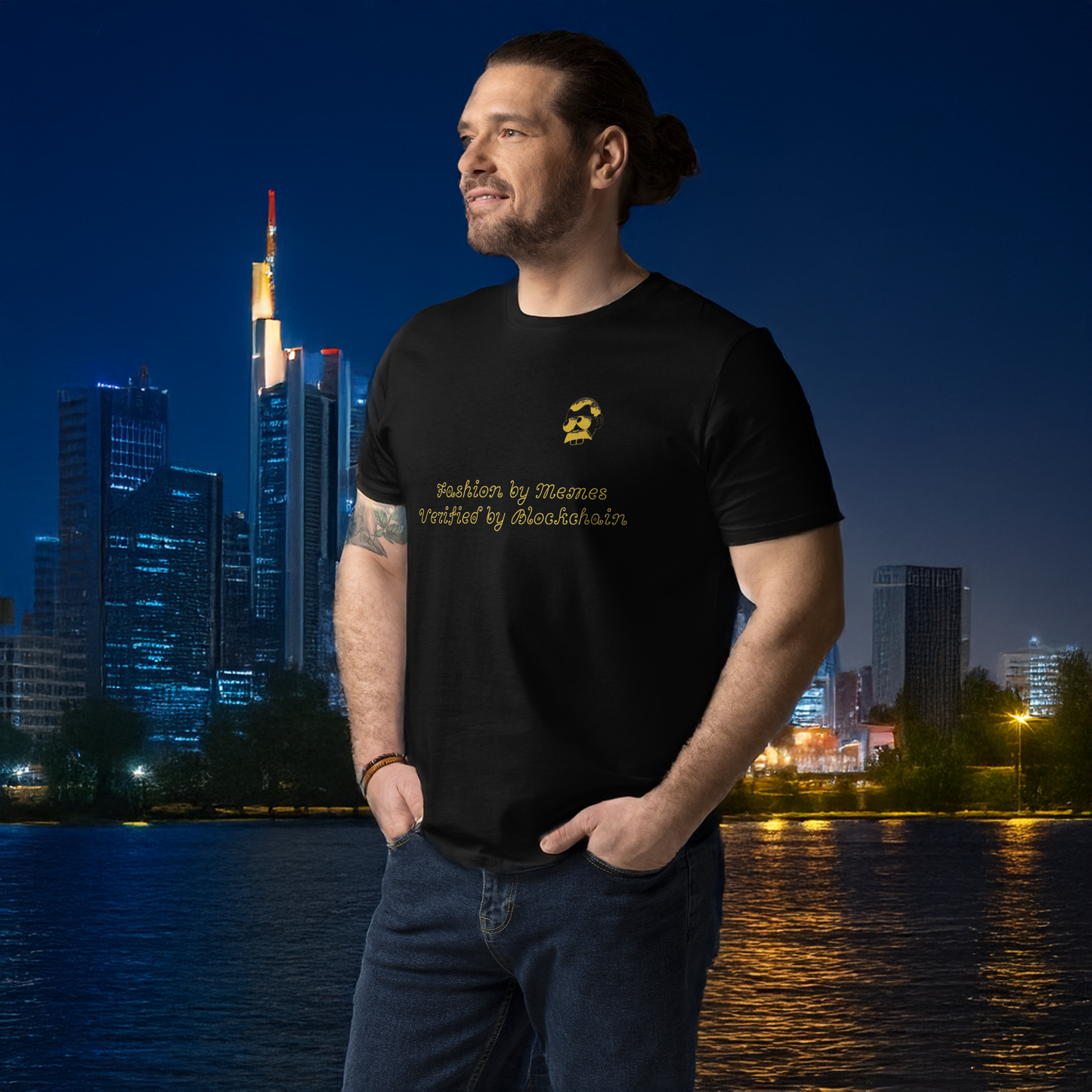 Meme Unisex T-Shirt - Fashion by Memes - Organic Cotton - B/W - Streetwear Crypto by Mustache Man