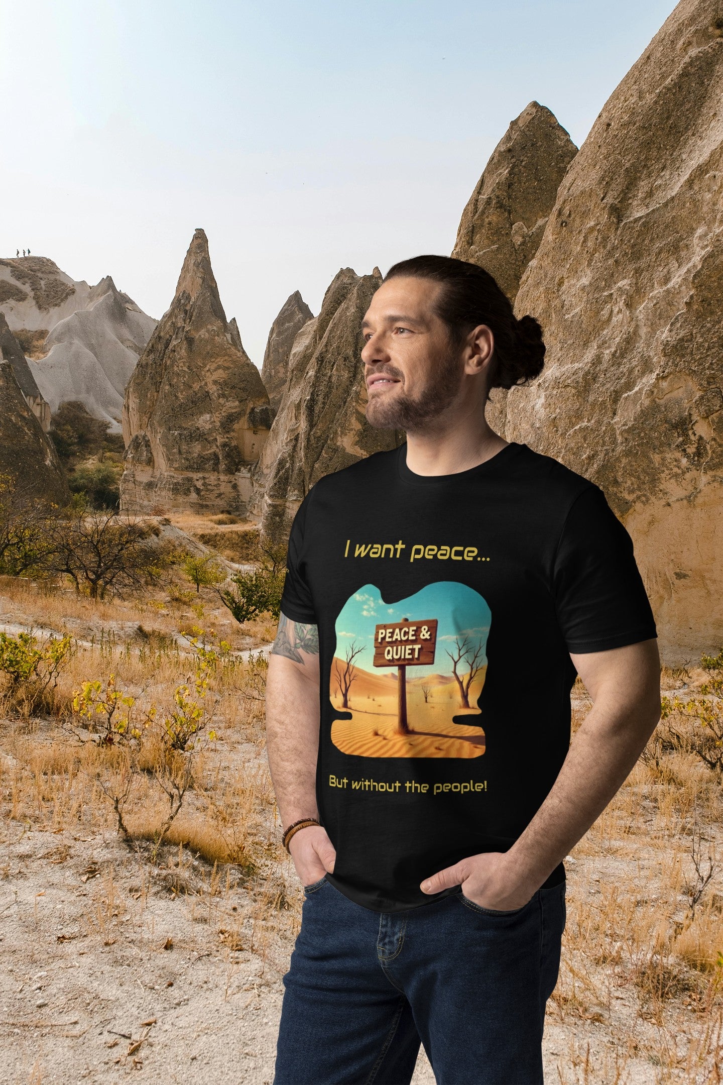 Unisex Meme T-Shirt - Peace - Organic Cotton - Ironic Fashion by Moustache Man