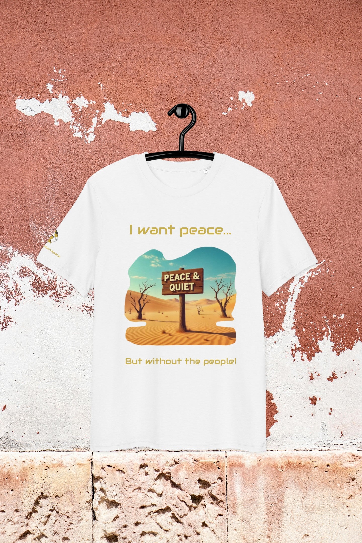 Unisex Meme T-Shirt - Peace - Organic Cotton - Ironic Fashion by Moustache Man