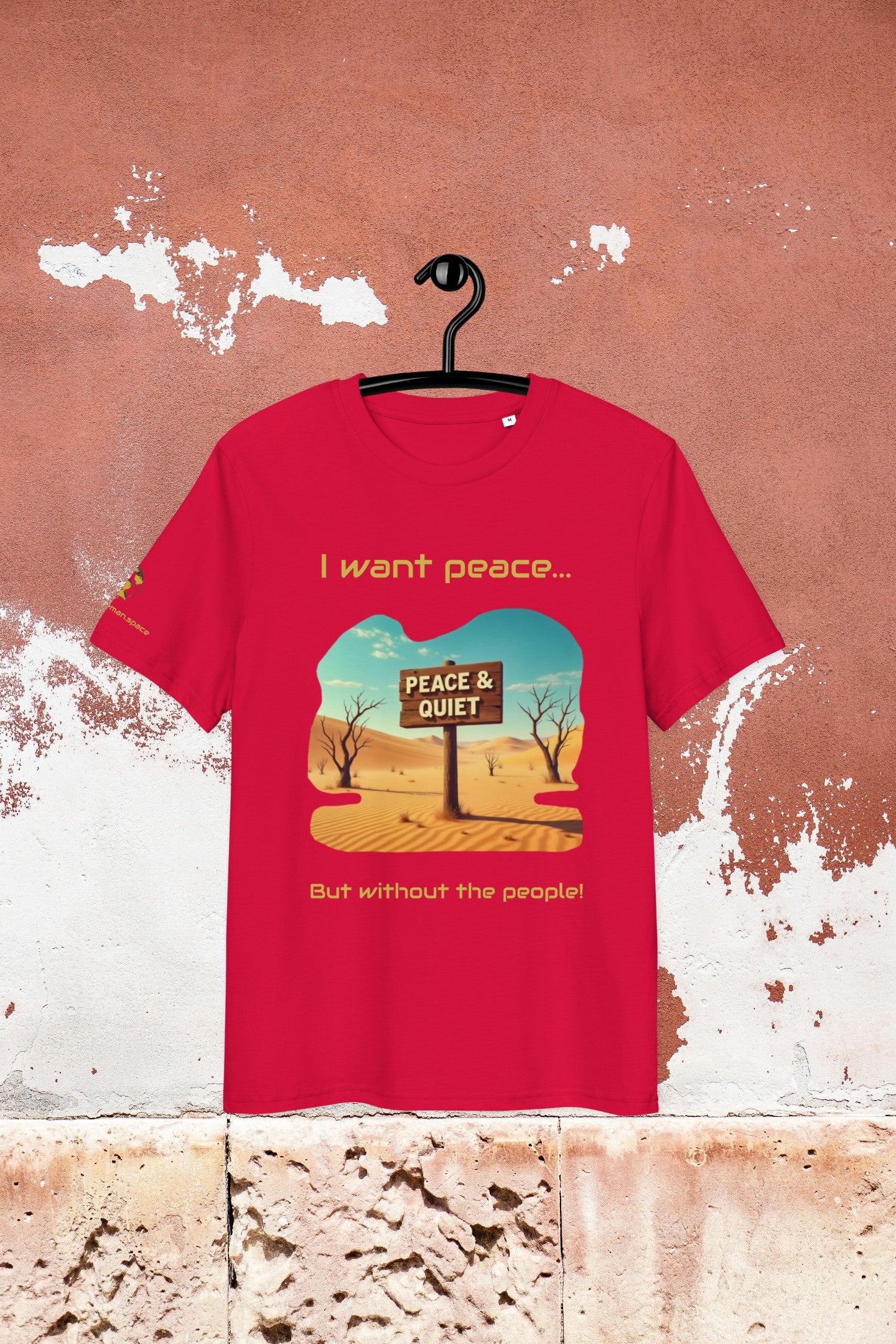 Unisex Meme T-Shirt - Peace - Organic Cotton - Ironic Fashion by Moustache Man